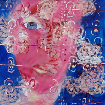 Licht der Lianenfrau - Weibliche Kraft leben - Malerei Ausdruck von  Emotion mit Licht, Farbe und Form. Acryl auf Leinwand 60x60 cm birgitneururer.com